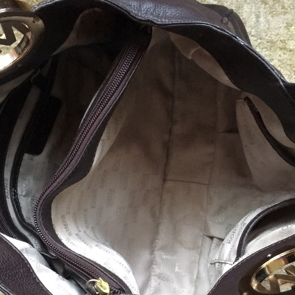 Michael Kors brown leather shoulder hobo bag - Picture 7 of 8